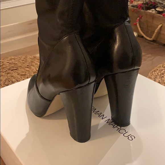 Black Leather Sock Bootie - Picture 6 of 7